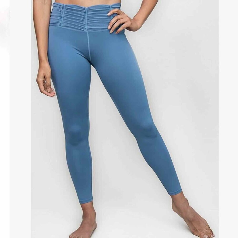 Casa Zeta-Jones Womens High Waisted Light Blue Leggings Yoga Fitness Dance Sz XS